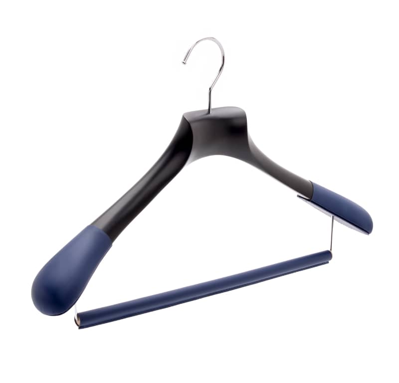 Customized luxury wooden Clothes Hanger with PU shoulder