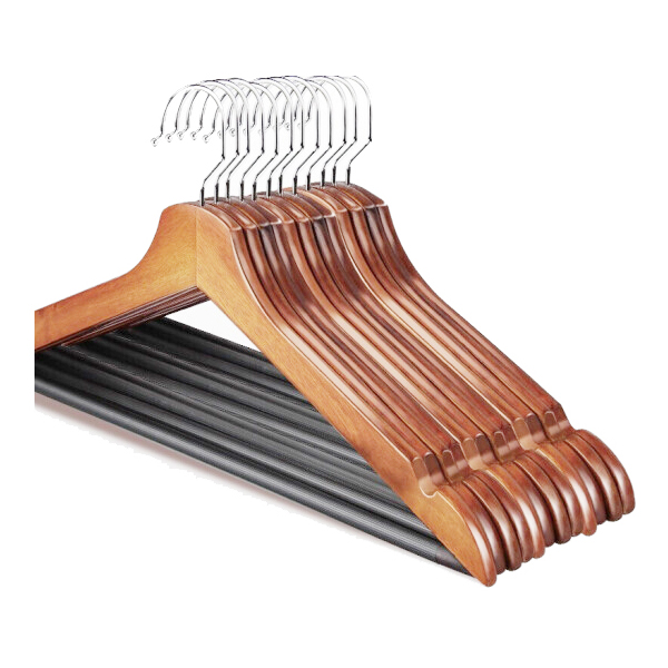 Hot selling antique set of wooden suit clothes hanger with bar